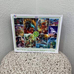 Ceaco 10 Glow In The Dark Jigsaw Puzzle Set NEW Sealed
